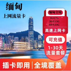 Myanmar Nationwide Data SIM Card - 4G High-Speed Internet Mobile Card for Travel & Business Trips, 30-Day Validity