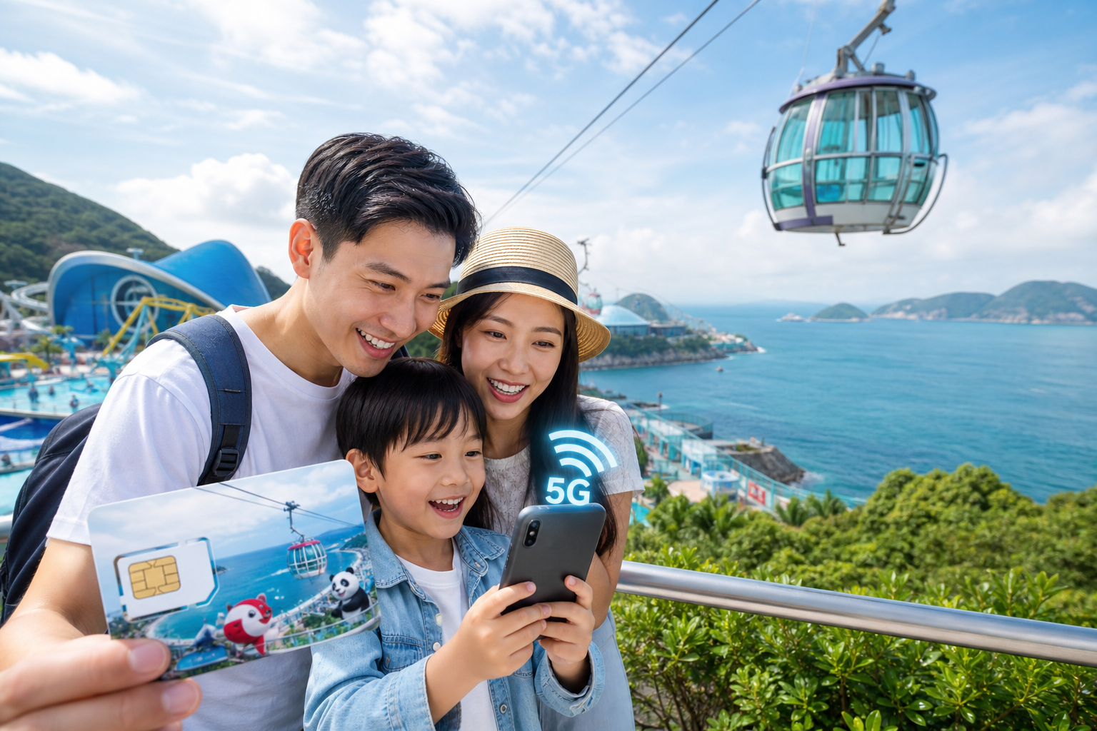 香港海洋公园一日游 鸭聊卡流量卡上网攻略示意图